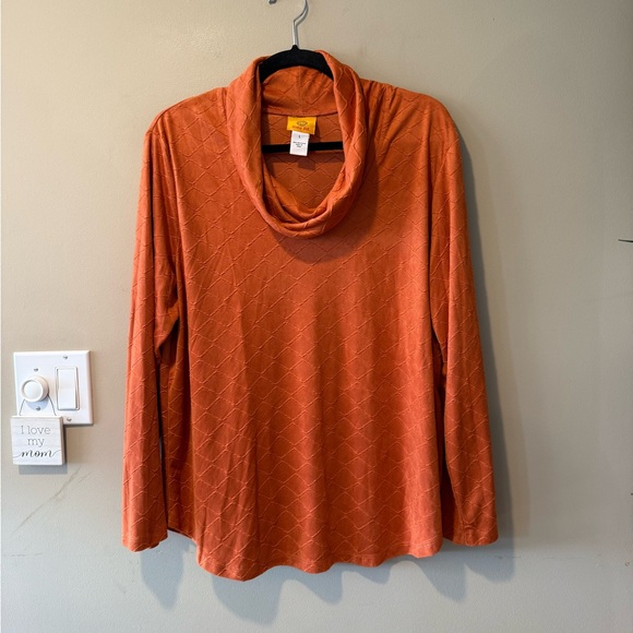 Ruby Rd. Rust Orange Cowl Neck Top - Picture 7 of 16